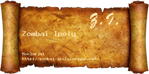 Zombai Ipoly névjegykártya
